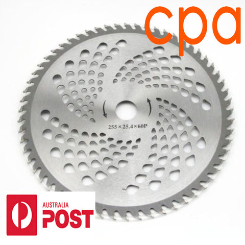 Brush Cutter Blade TUNGSTEN CARBIDE 60T 25.4mm Centre Hole 255mm Diameter