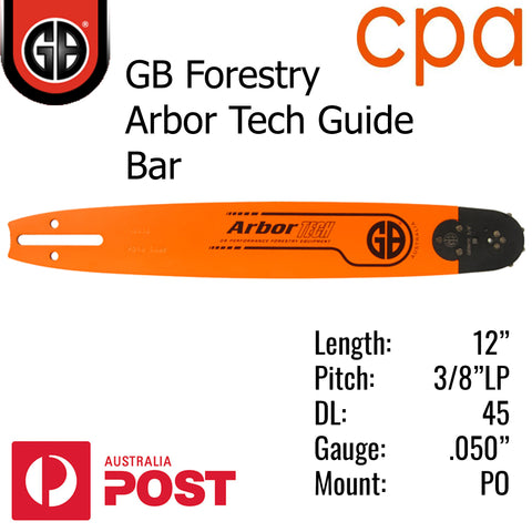 12" GB ARBOR TECH GUIDE BAR - 3/8"LP (.050") - PO12-50WR