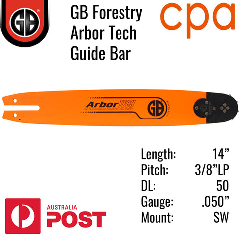 14" GB ARBOR TECH GUIDE BAR - 3/8"LP (.050") - SW14-50WR