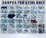 360 Piece Screws Bolts Nuts Clips- for STIHL MS880 MS661 MS660 MS461 MS460 MS440 MS441 MS390 MS361 MS360 MS260 MS250 MS230 MS200T MS192T MS180 MS170